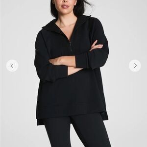 SPANX Black Quarter-Zip Sweatshirt